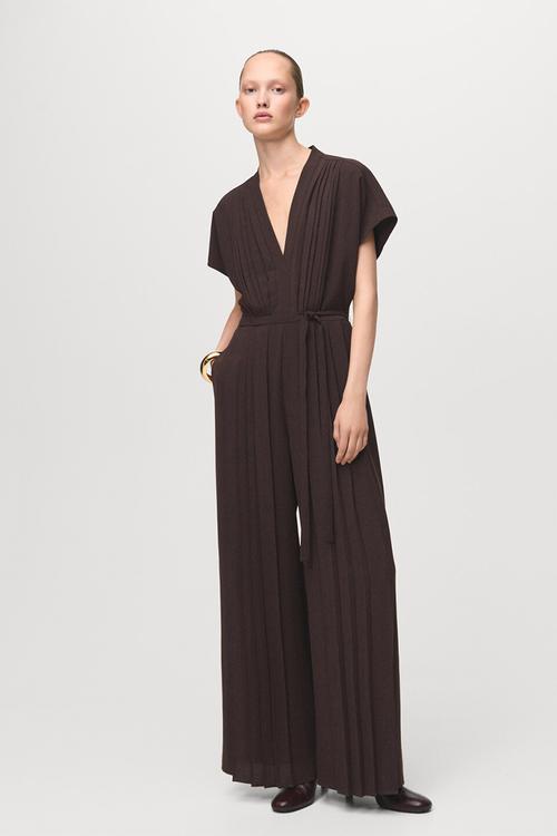 Jumpsuit pleated - brown