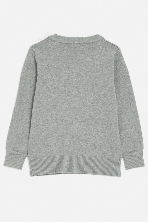 Placement graphic knit jersey - grey