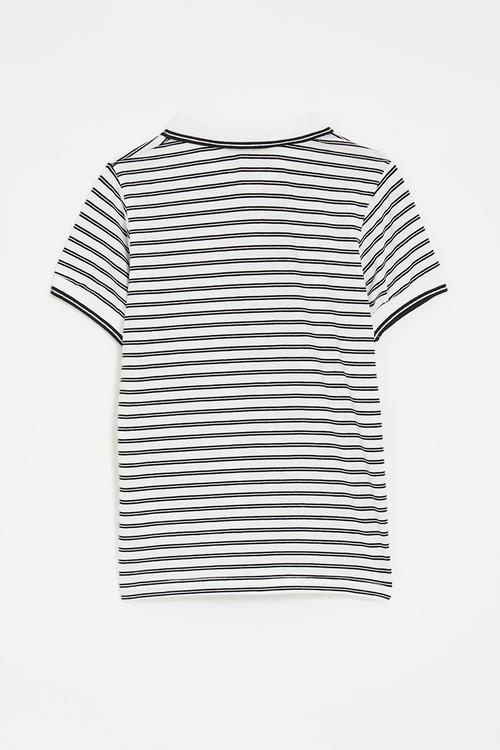 Striped golfer tee - white/black