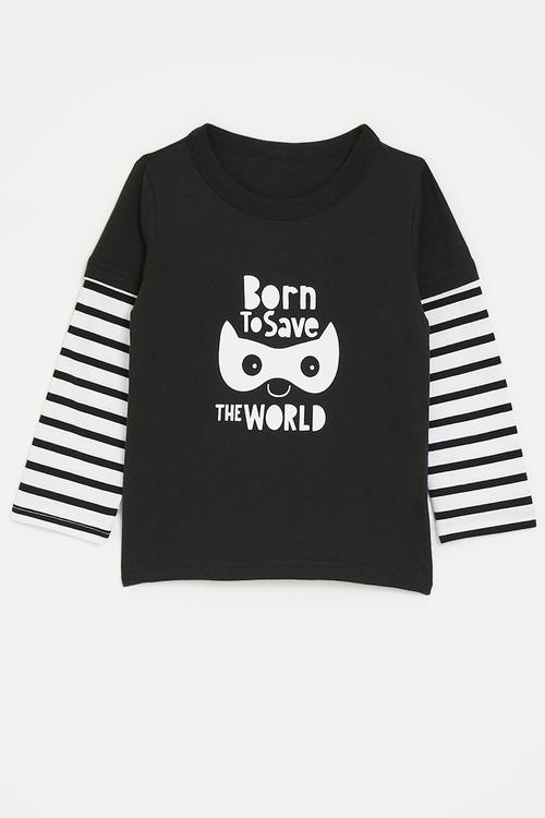 Slogan twofer t-shirt - black/white