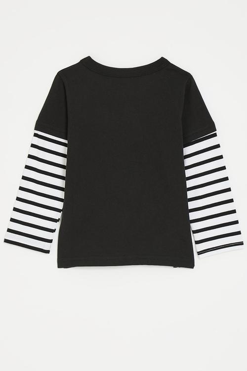 Slogan twofer t-shirt - black/white