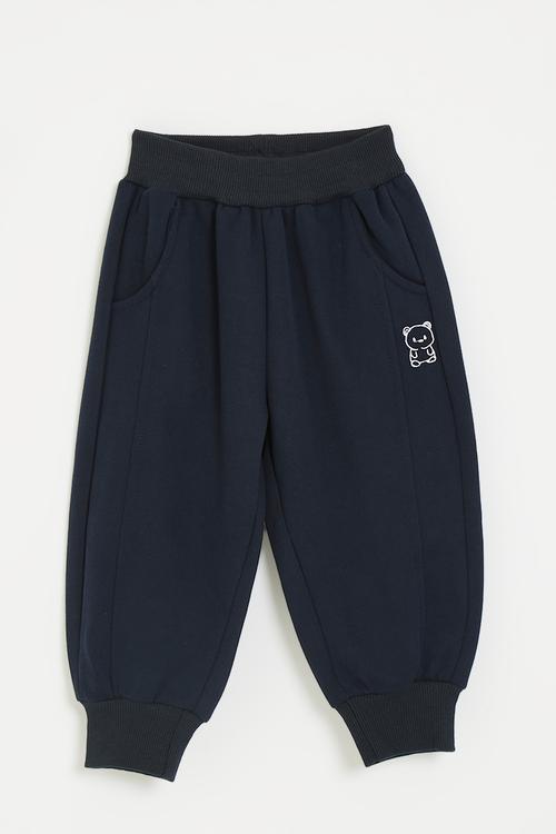 Bear embroidered sweatpants - navy