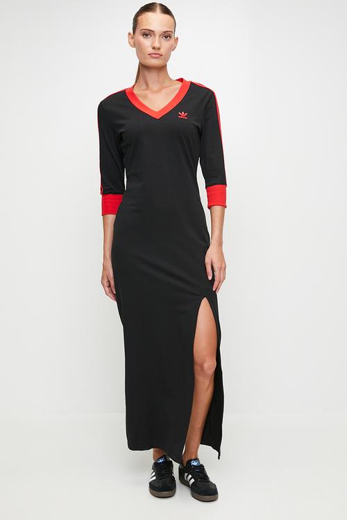 V-Neck Maxi Dress W S26 - black