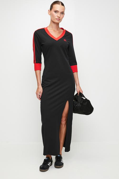 V-Neck Maxi Dress W S26 - black