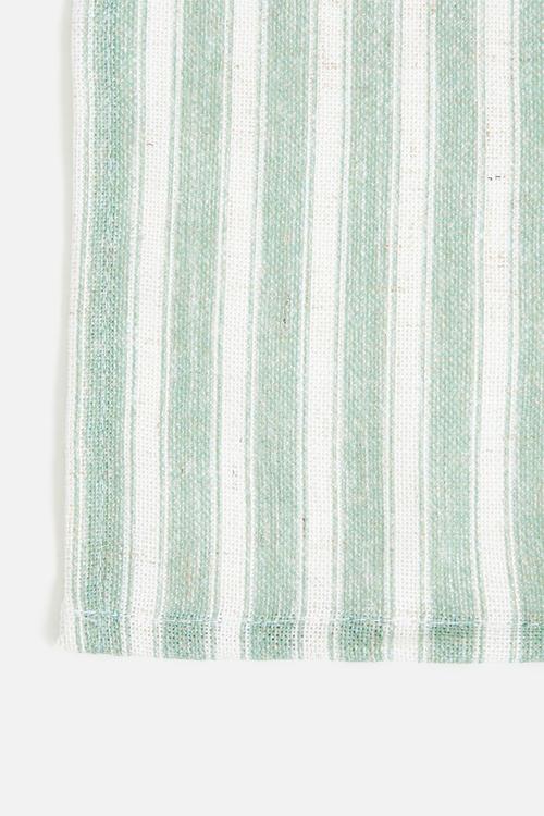 Stripe Loft Linen Napkins - Olive