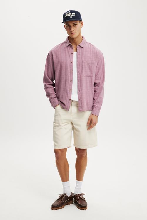 Remi Long Sleeve Shirt - Washed Berry Dobby