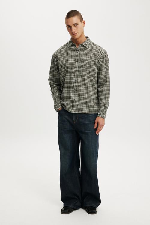 Remi Long Sleeve Shirt - Black Textured Check