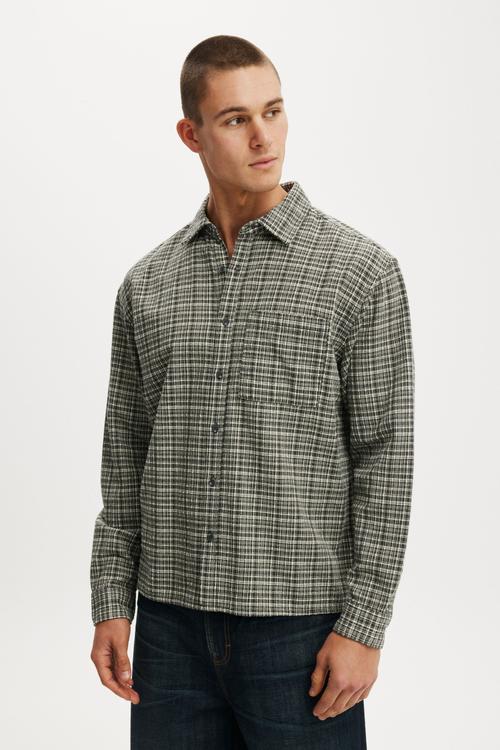 Remi Long Sleeve Shirt - Black Textured Check