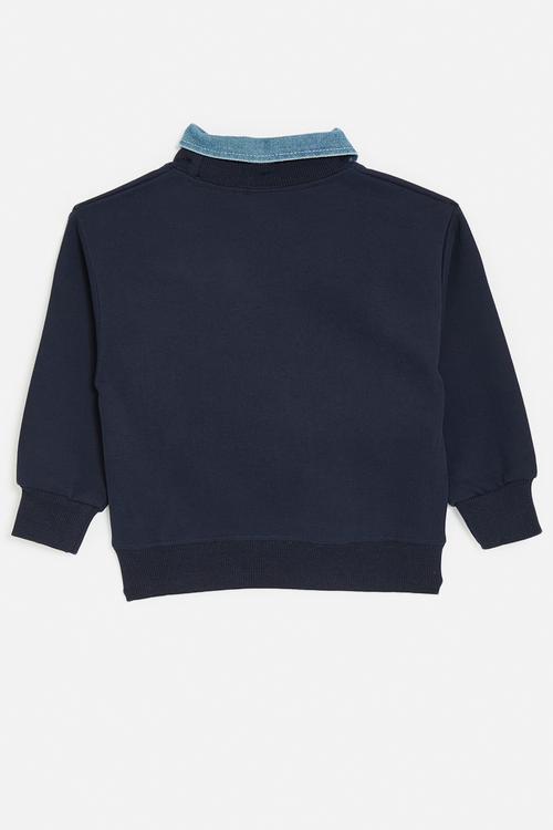 Sweatshirt with detachable collar - multi