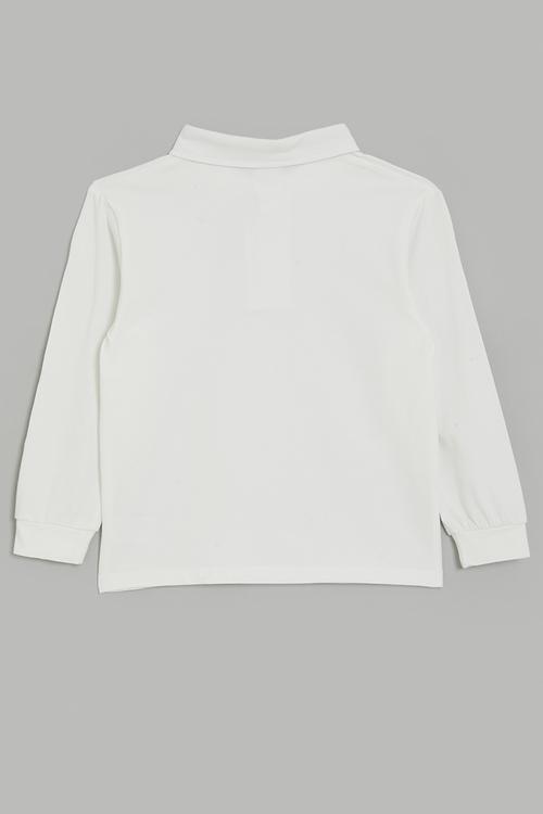 Long sleeved golfer tee - white