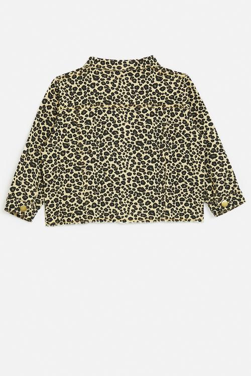 Gold buttoned denim jacket - leopard print
