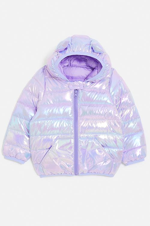 Puffer with bear ears - purple shimmer