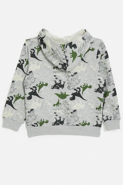 Aop dino hoodie - cloud grey