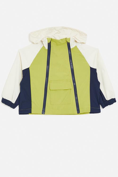 Colour block windbreaker - bamboo green/navy/cream