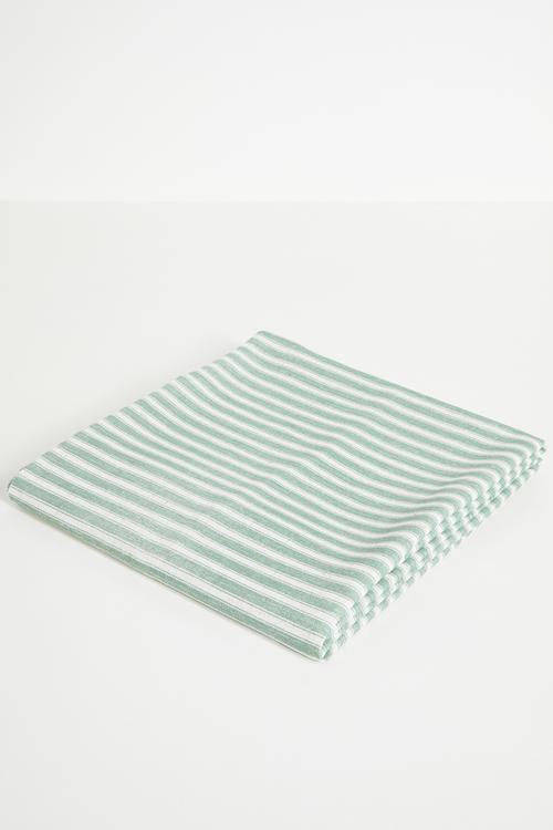 Stripe Loft Linen Tablecloth - Olive