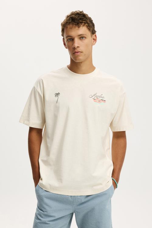 Box Fit Graphic T-shirt - Creampuff/Aruba