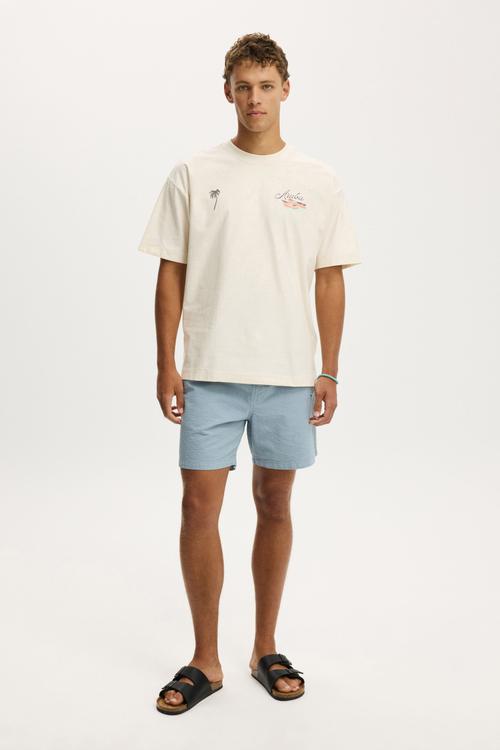 Box Fit Graphic T-shirt - Creampuff/Aruba