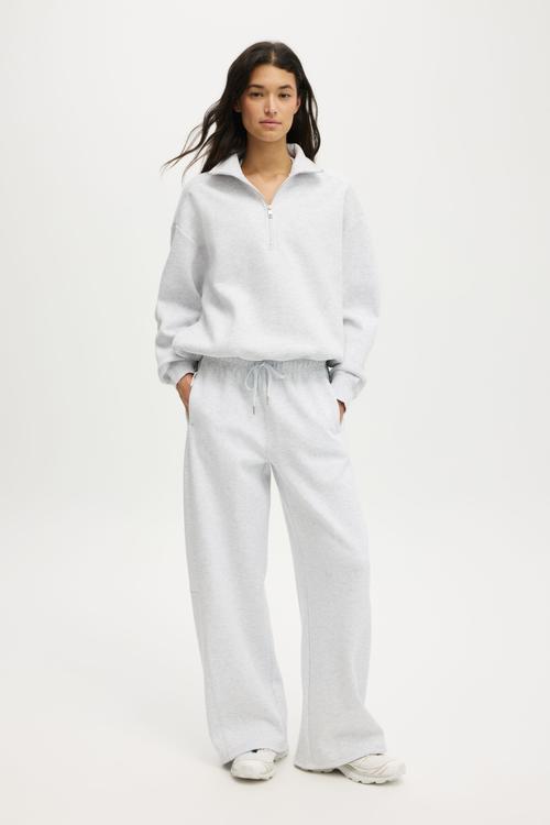 Plush Half Zip Sweatshirt - Cloudy Grey Marle