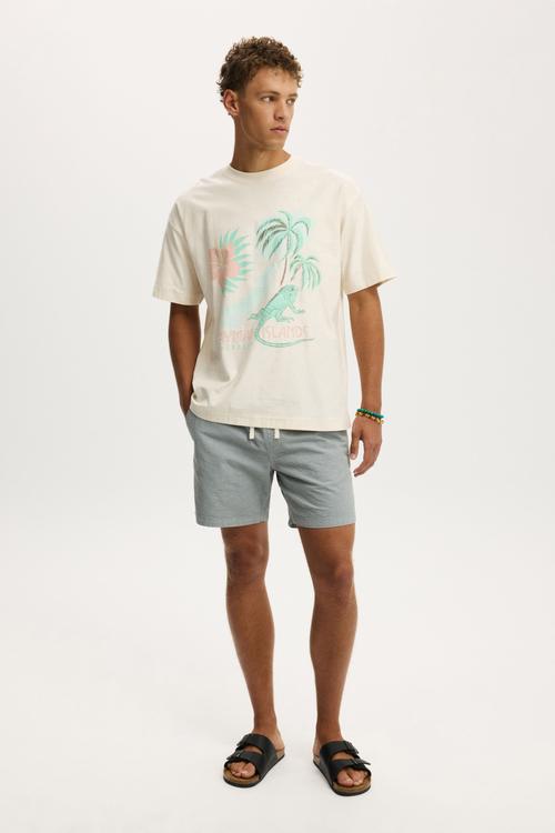 Box Fit Graphic T-shirt - Creampuff/Cayman Islands