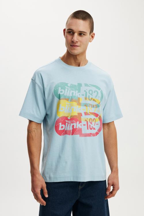 Box Fit Premium Music T-shirt - Lcn Bra Blue Mist/Blink 182