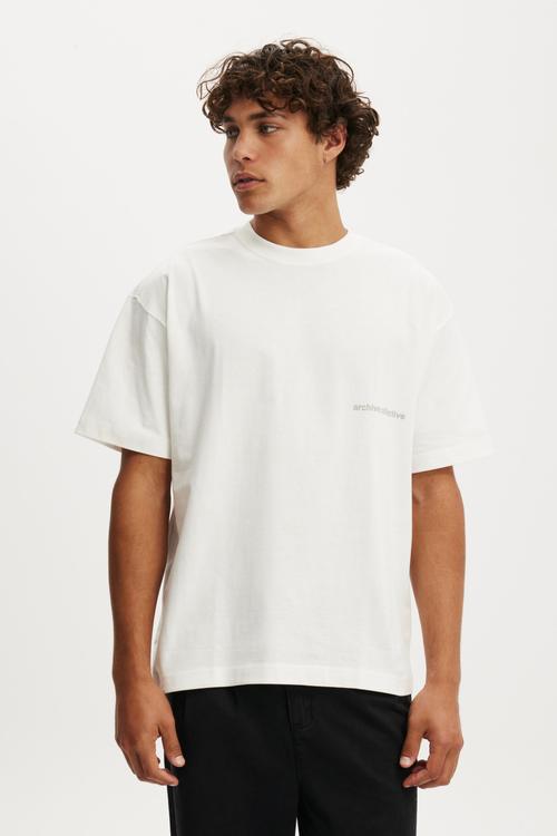Box Fit Text T-shirt - Vintage White/Archive Collective