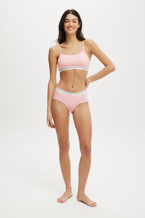 Branded Cotton Scoop Bralette - Blushing Bride