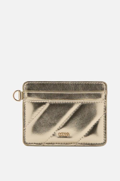 Diagonal card holder - gold