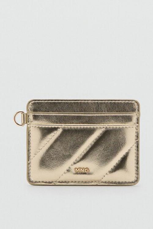 Diagonal card holder - gold