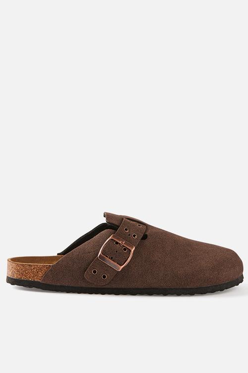 Rex buckle mule - choc hardware