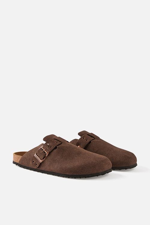 Rex buckle mule - choc hardware