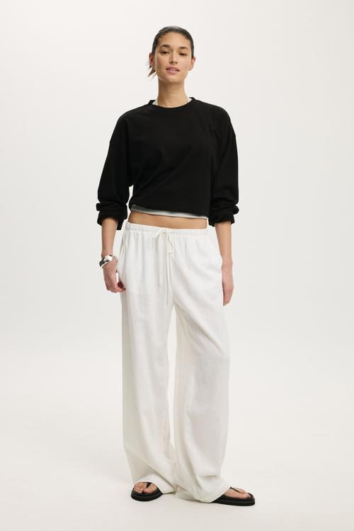 Oversized boxy long sleeve tee - black