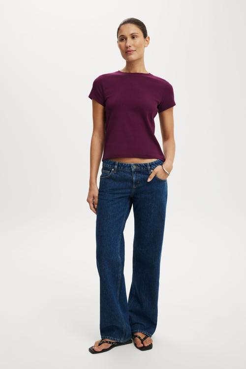 Low rise straight jean - gemini blue pocket