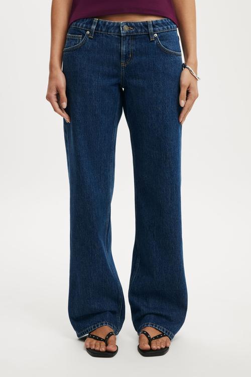 Low rise straight jean - gemini blue pocket