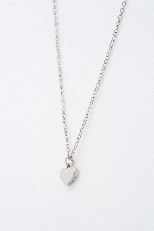 Hara tiny heart pendant necklace-silver