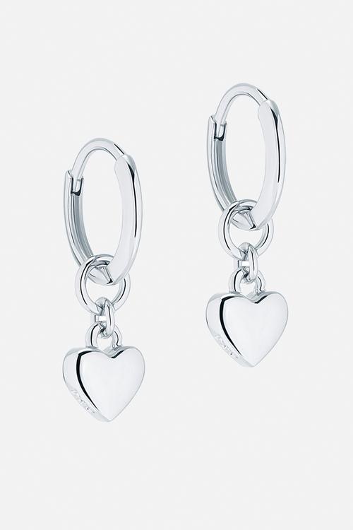 Harrye tiny heart huggie earrings-silver
