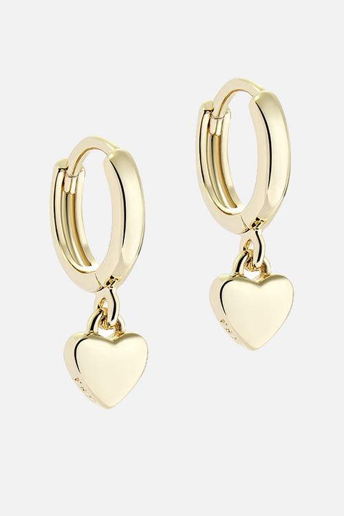 Harrye tiny heart huggie earrings-gold