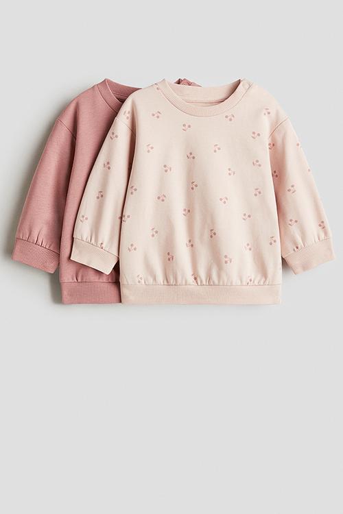 2-Pack cotton sweatshirts - pink/cherries