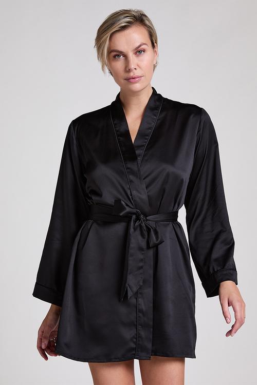 Kimono satin - black