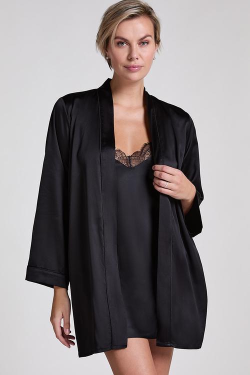 Kimono satin - black