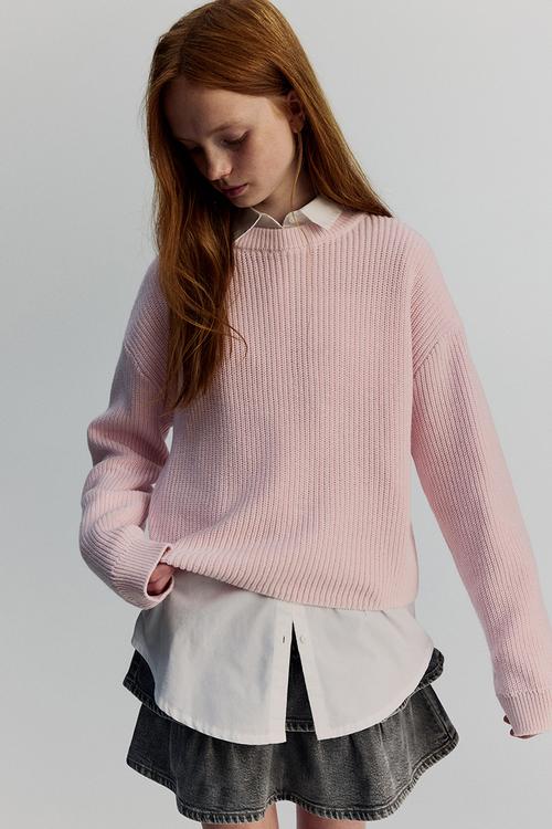 Cotton-blend jumper - light pink