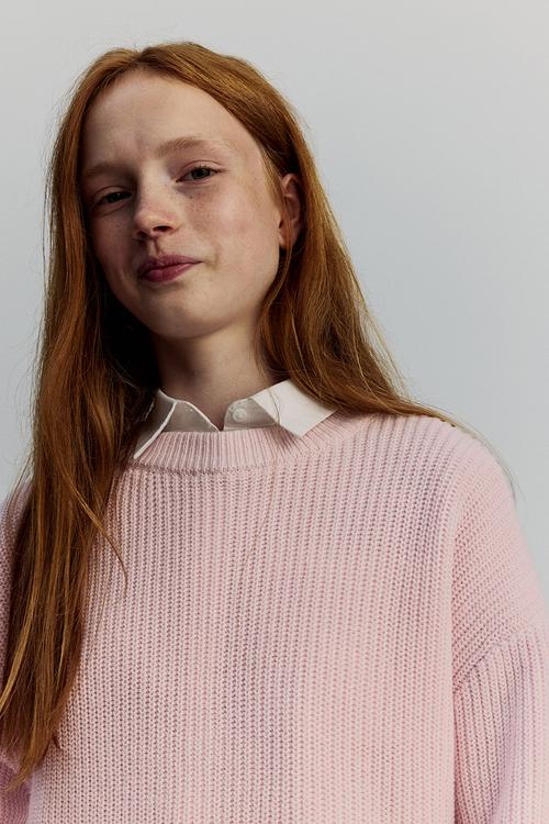 Cotton-blend jumper - light pink