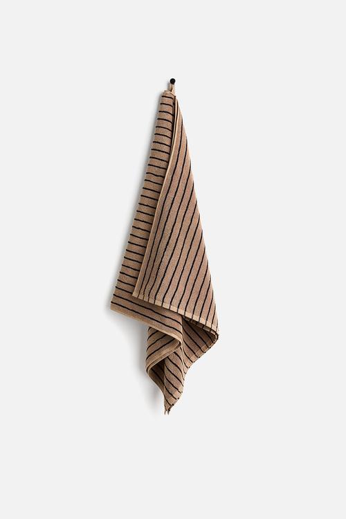 Striped bath towel - brown,multi