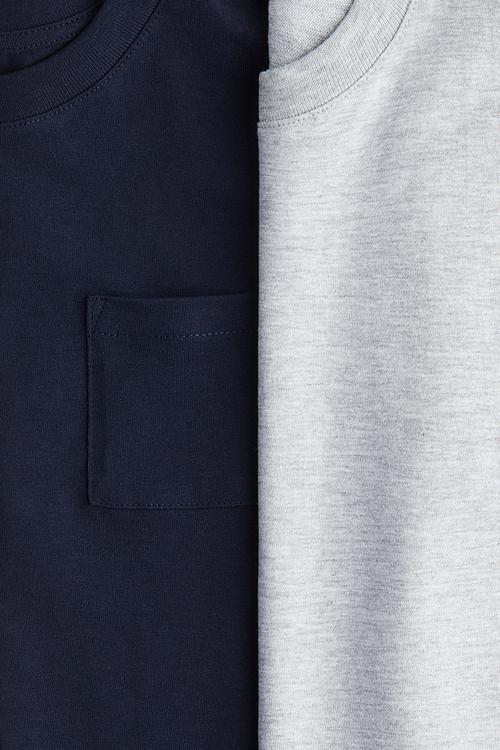 2 pack oversized t-shirts - navy blue/grey marl 
