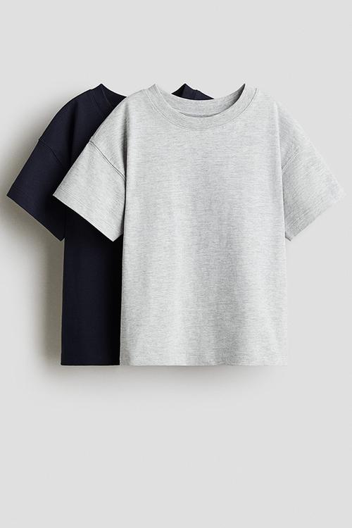 2 pack oversized t-shirts - navy blue/grey marl 