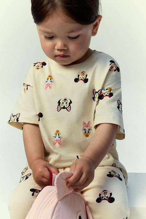 Print-motif t-shirt - light beige minnie mouse