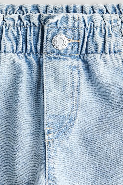 Paper bag shorts - light denim blue