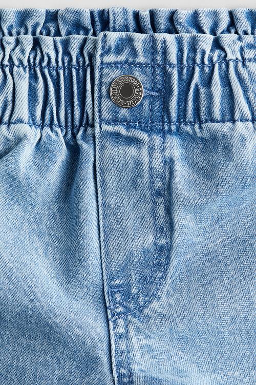 Paper bag shorts - light denim blue