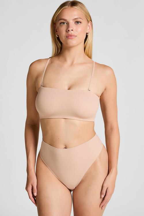 Smooth bandeau bralette - rugby tan