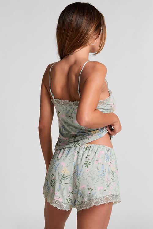 Pj cami viscose lace flower - green