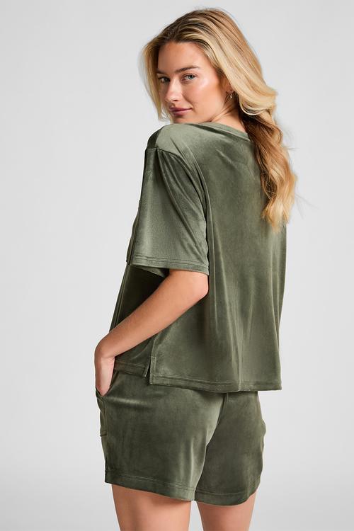 Short velours pocket - green